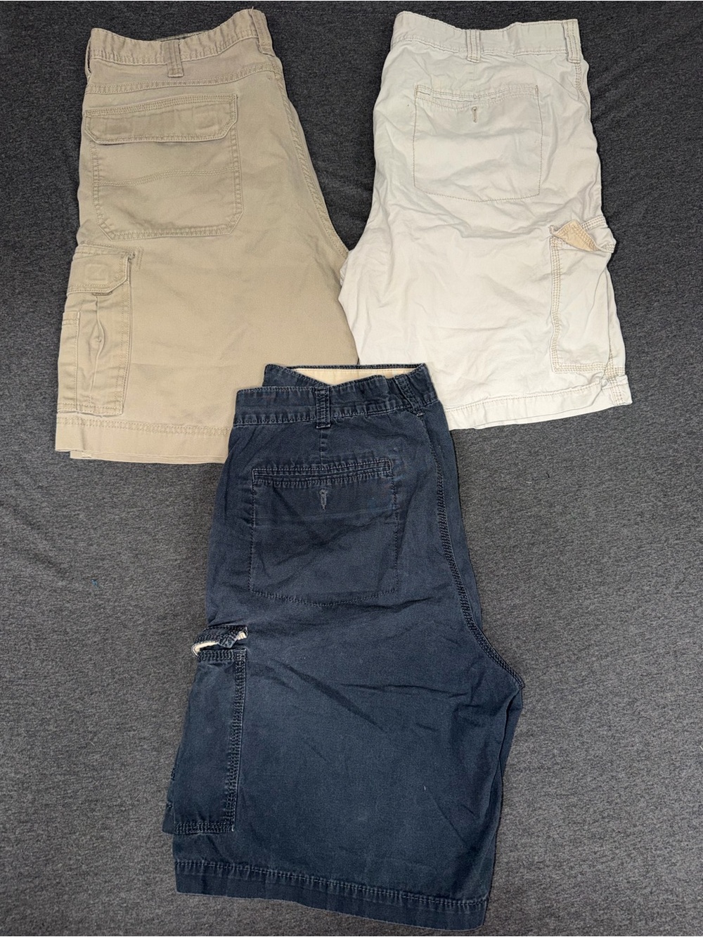 Men's Lot of 3 RedheadCargo Shorts - Navy, Khaki, and White Size 38